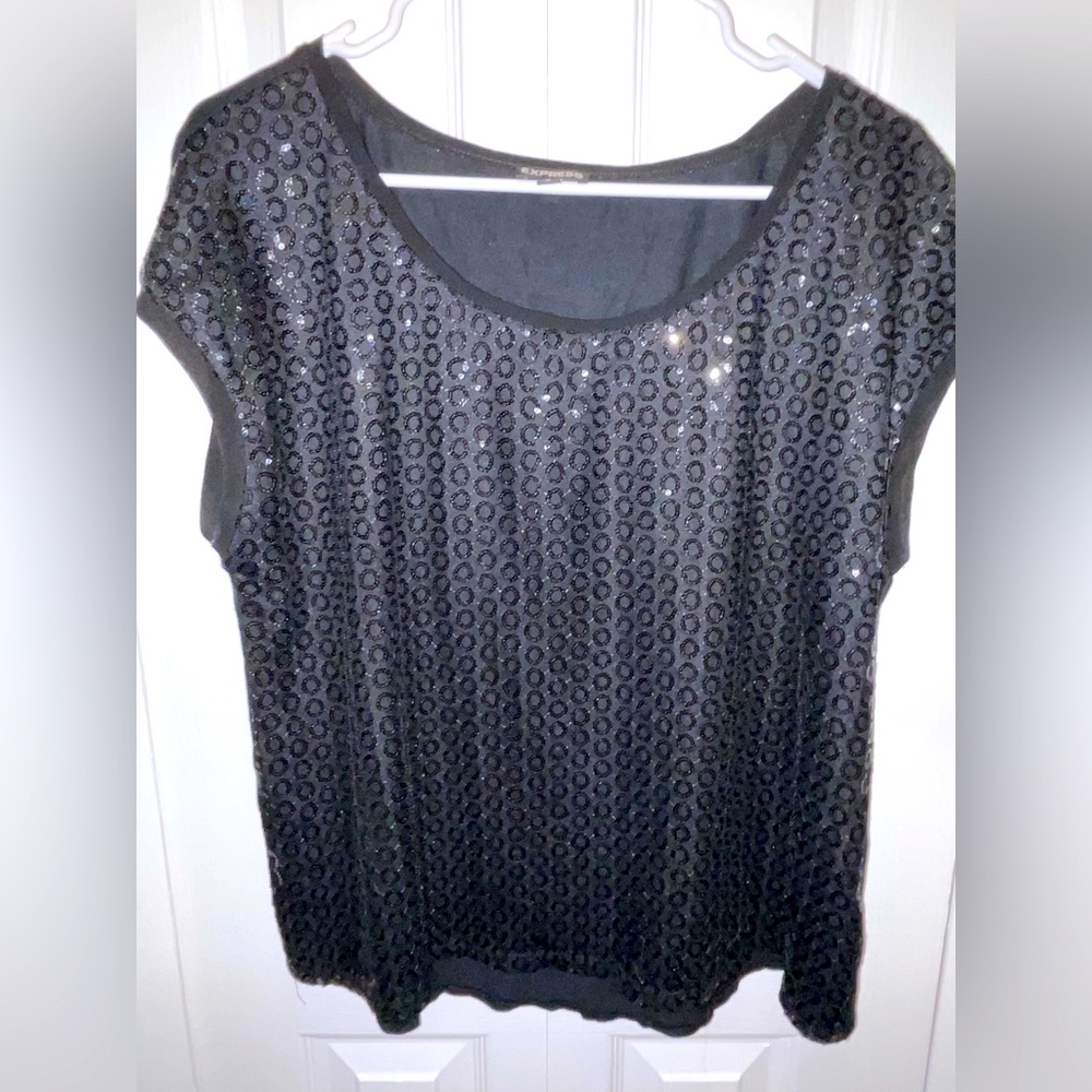 Black sparkle top
